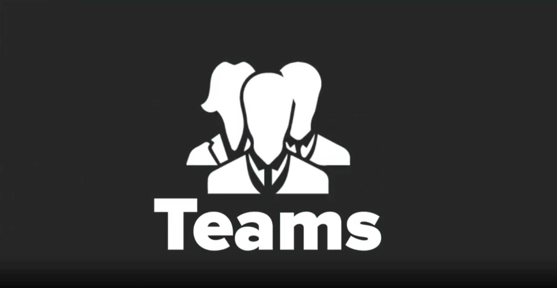Minimalistic graphic of three abstract figures representing teamwork
